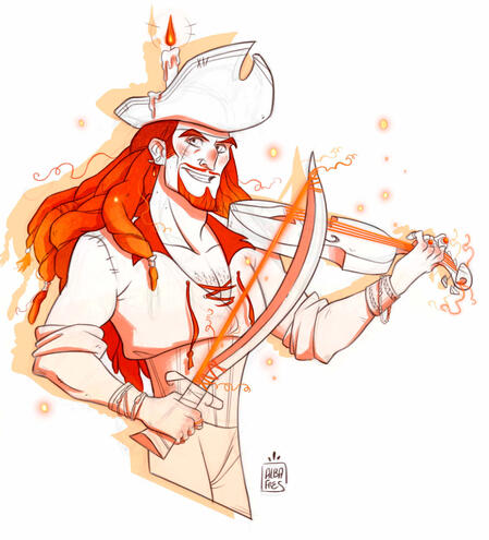 D&D character - half body